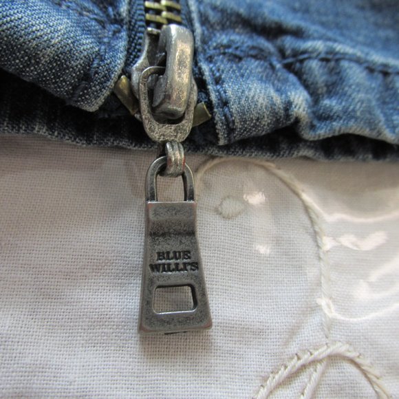 Blue Willi's Danish Design Cropped Blue Jeans Tapered Zipper Leg Danish Size 40 - Picture 10 of 16